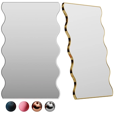 Vintage Wave Arch Mirror. 3D model image 1 