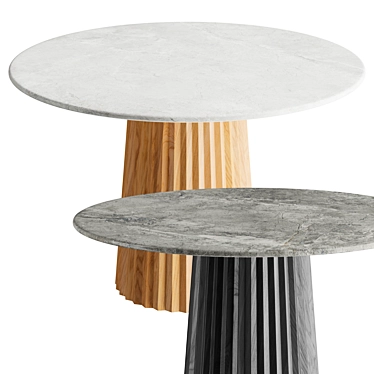 Elegant Plissé Wood Table 3D model image 1 