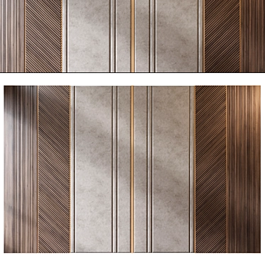 Modern Wood Fabric Wall Panels 3D model image 1 