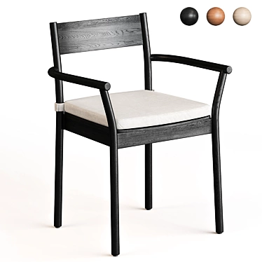 Berkshire Arm Dining Chair Grey 3D model image 1 