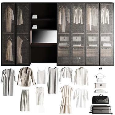 Modern Wardrobe Design 3D Model 3D model image 1 