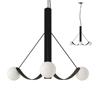 Modern Glass Pendant Light Fixture 3D model image 1 