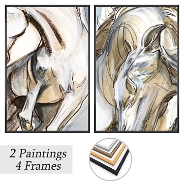 Wall Art Set with Frame Options 3D model image 1 