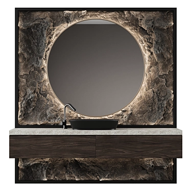 Modern Stone Bathroom Vanity Set 3D model image 1 