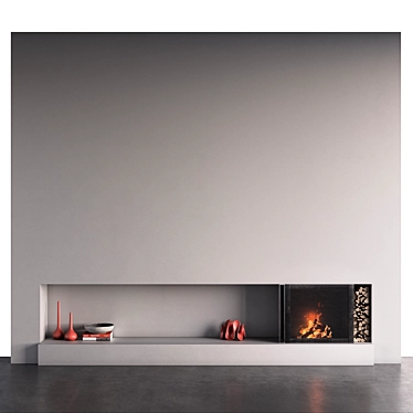 wall with fireplace