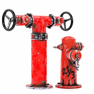 Urban Rusty Hydrants 3D Model 3D model image 1 