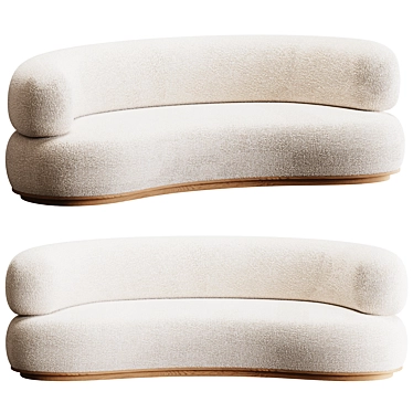 Modern Split Canape Sofa, Emmanuelle Simon 3D model image 1 