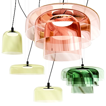 LED Glass Pendant Lamp Levels 3D model image 1 