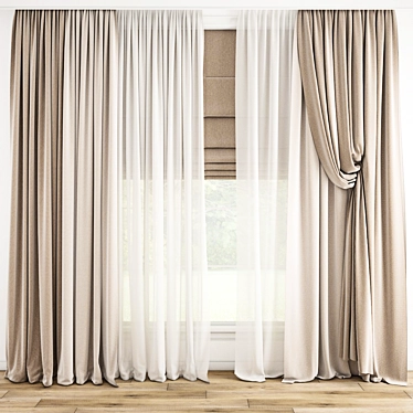 Polygonal Curtain Model Set 3D model image 1 