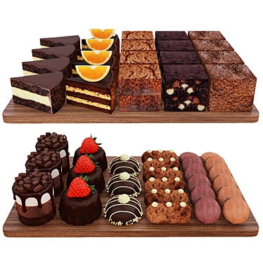 Gourmet Chocolate Dessert Tray 3D model image 1 