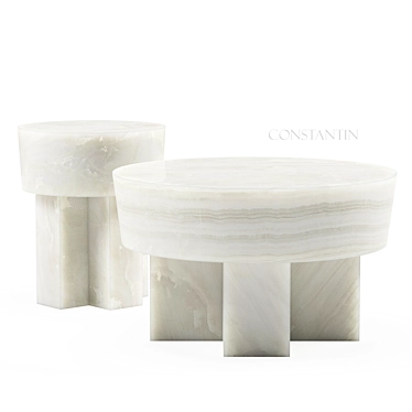 Onyx Constantin Tables Set 3D model image 1 