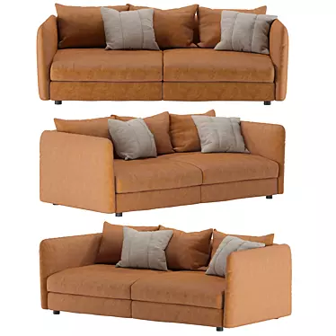 Leather Comfort Sofa 3D model image 1 