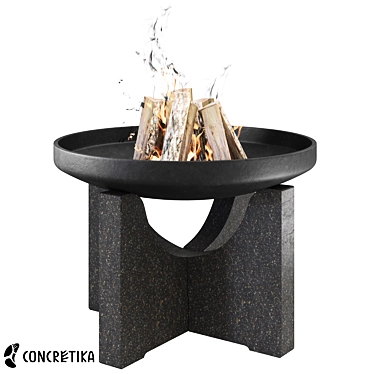 Premium Cast Iron Fire Pit 3D model image 1 