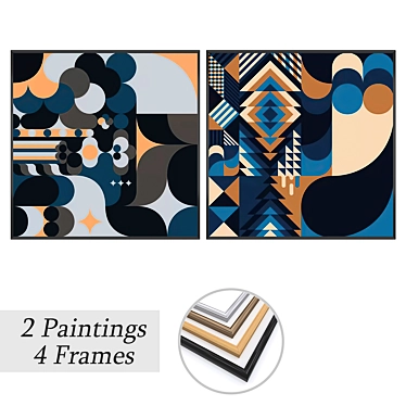 Gallery Wall Art Set w/Frames 3D model image 1 