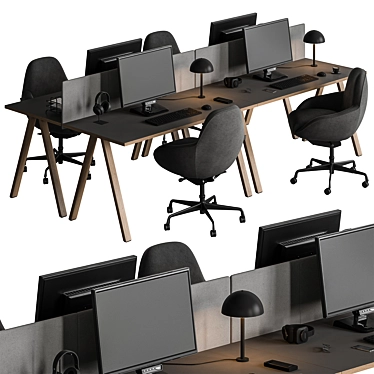 Office Worker Bundle - Furnishings 440 3D model image 1 