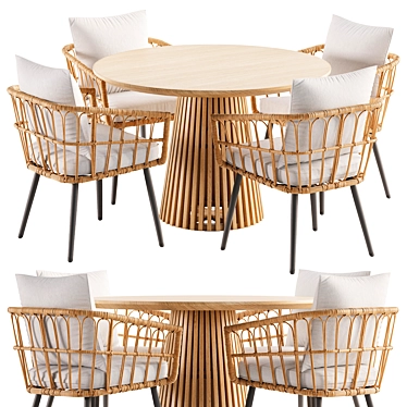 Modern Dining Set Furniture Ensemble 3D model image 1 