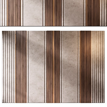 Elegant Wood Panel Set 3D model image 1 