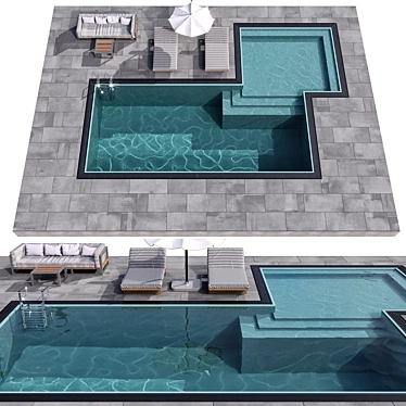 Caustic-Optimized Pool Scene: V-Ray and Corona Ready 3D model image 1 