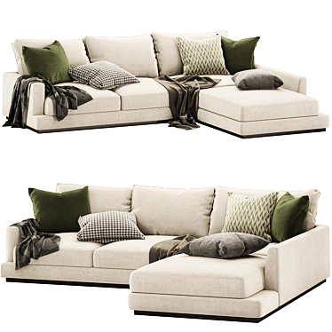 Elster 4-Seater Light Corner Sofa 3D model image 1 