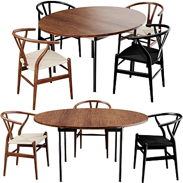 CH334 Dining Table & CH24 Wishbone Chair by Carl Hansen & Son