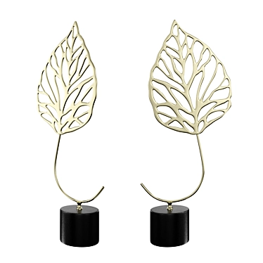 Gilded Leaf Sculpture. Unique Design. 3D model image 1 