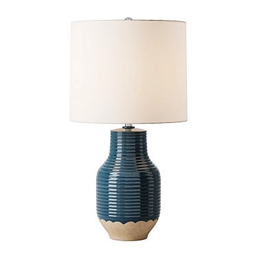 Blue Beige Ceramic Table Lamp 3D model image 1 