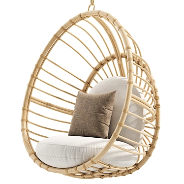 Rattan Hanging Lounge Chair 3D model image 1 