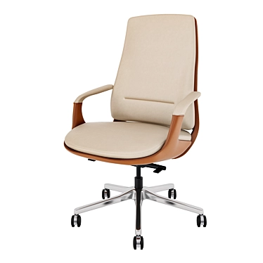 Comfortable Swivel Leather Office Chair 3D model image 1 