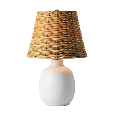 White Ceramic Table Lamp Beauty 3D model image 1 