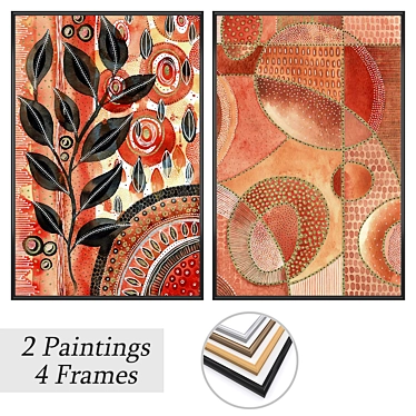 Artwork Set with Multiple Frames 3D model image 1 