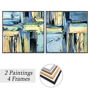 Wall Art Set with Frame Options 3D model image 1 