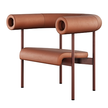 Offecct Font Leather Accent Chair 3D model image 1 