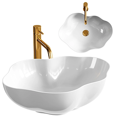 REA Pearl Opzetwastafel Washbasin Gleaming White 3D model image 1 