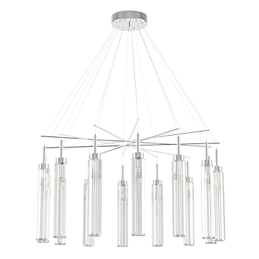 Elegant Chrome Crystal Pendant Light 3D model image 1 