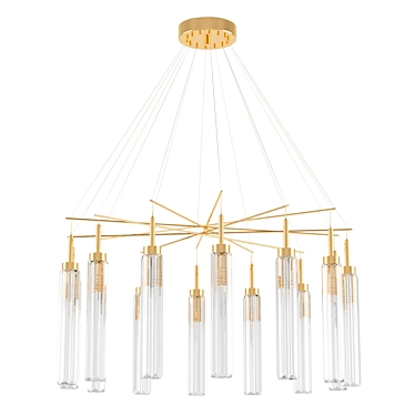 Gold Crystal Pendant Light 95x51cm 3D model image 1 