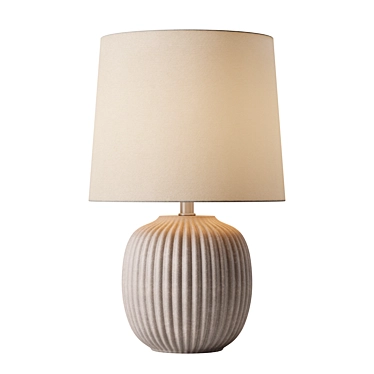 Ribbed Ceramic Table Lamp, Artistic 3D model image 1 