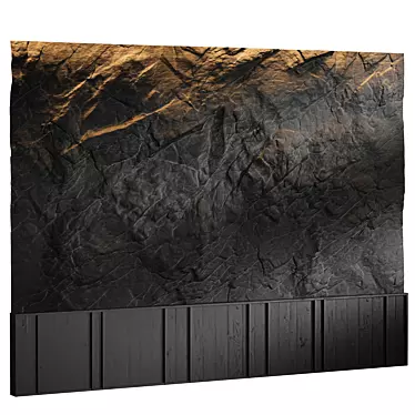 Rock Bed Headboard, Stone Panels 3D model image 1 