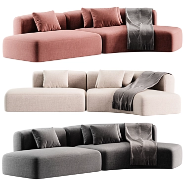 Elegant Cosy Curve Sofa Design 3D model image 1 