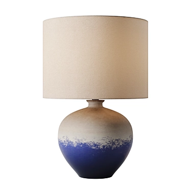 Terracotta Blue Glaze Table Lamp 3D model image 1 