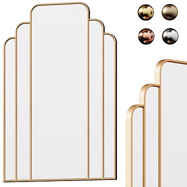 Elegant Ar-Deco Wall Mirror 3D model image 1 