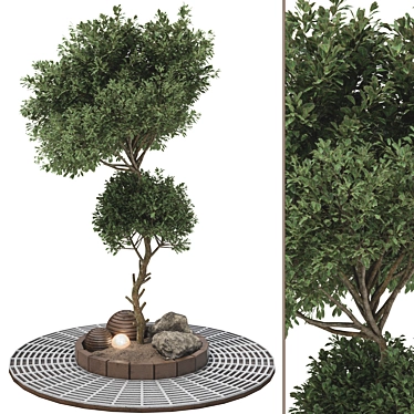 Outdoor urban garden bench Tree 112