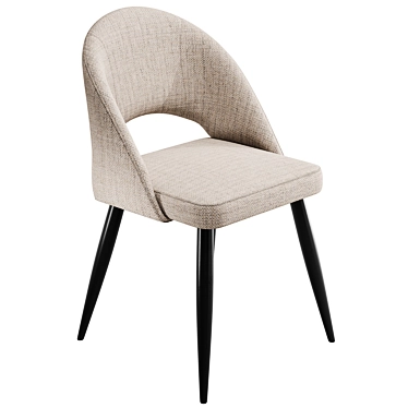 Mael Beige Steel Dining Chair 3D model image 1 