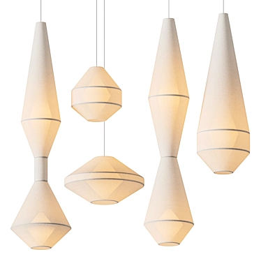 Elegant Mayu Pendant Lamps 3D model image 1 