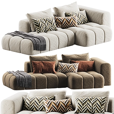 Modern Shamara Sofa Set: Multicolor Options 3D model image 1 