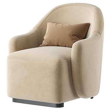 Modern Black Armchair 3D Model 3D model image 1 