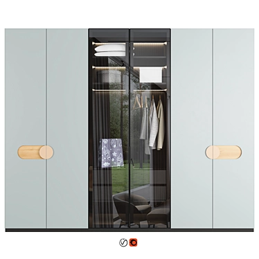 Modern Wardrobe 70 in 3Ds Max 3D model image 1 