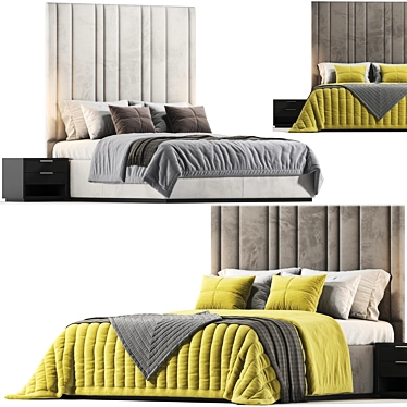 Elegant Theo Beds Headboard 3D model image 1 