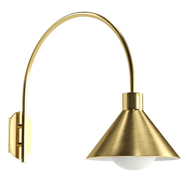 Modern Brass Wall Lamp UVs 3D model image 1 