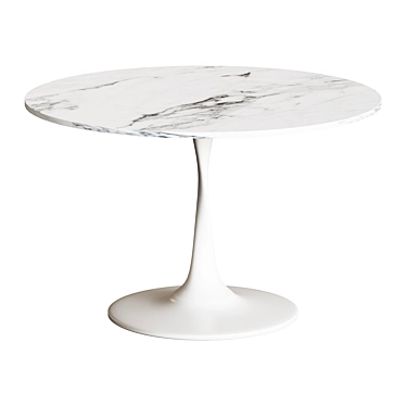 Elegant Pedestal Glass Marble Table 3D model image 1 