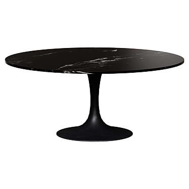 Black Ceramic Marble Dining Table 3D model image 1 